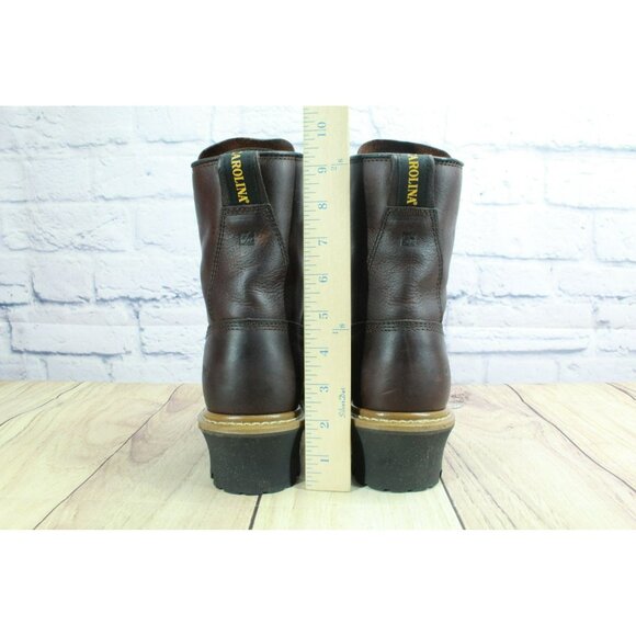 Carolina Elm Brown Leather Lace Up Oil Resistant Steel Toe Work Boots Size 8.5 M - Picture 6 of 9